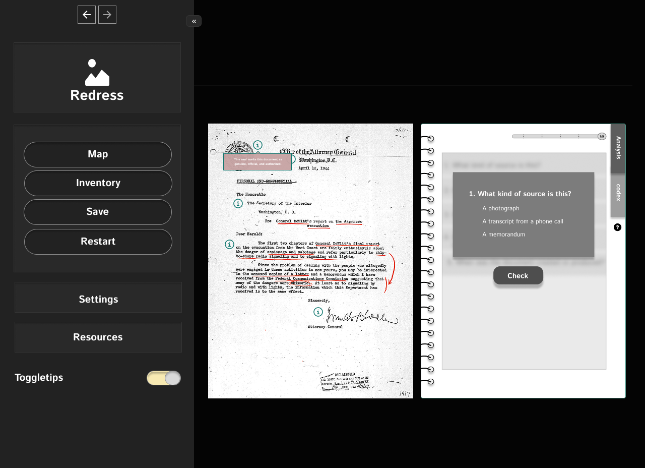 Third tooltip state showing progressive UI guidance revealing additional interface elements